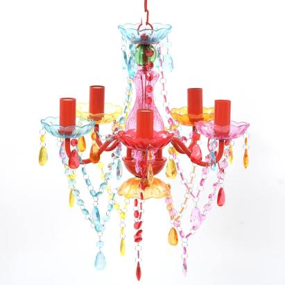 Lustră Cristal Artificial pentru 5 becuri Multicoloră GartenMobel Dekor