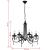 Lampă de tavan Candelabru elegant negru 6 fasunguri pentru becuri GartenMobel Dekor