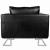 Fotoliu cub, picioare cromate, negru, piele ecologică GartenMobel Dekor