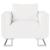 Fotoliu cub, picioare cromate, alb, piele ecologică GartenMobel Dekor