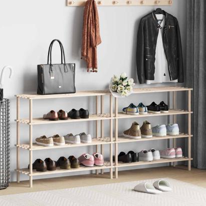 Raft de pantofi cu 4 niveluri, 2 buc., lemn masiv de brad GartenMobel Dekor