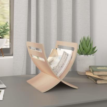 Suport din lemn pentru reviste, vertical, natural  GartenMobel Dekor