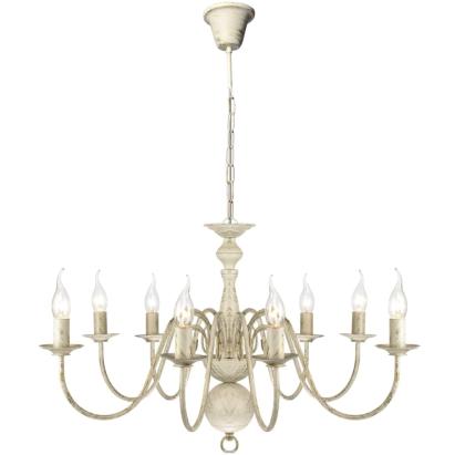 Candelabru alb de metal în stil antic 8 x becuri E14 GartenMobel Dekor