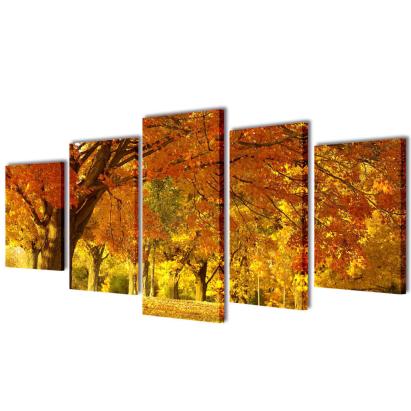 Set tablouri din pânză cu imprimeu arțar, 100 x 50 cm GartenMobel Dekor