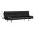 Canapea extensibilă 2 perne, piele artificială, reglabilă negru   GartenMobel Dekor