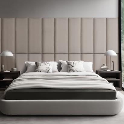 Wandkissenset Carpino 2-tlg. Samt 90x30 cm Hellgrau [neu.haus]