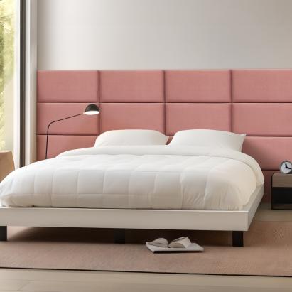 Wandkissenset Carpino 3-tlg. Samt 60x30 cm Rosa [neu.haus]