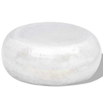 Măsuță de cafea din aluminiu bătut la ciocan, argintiu  GartenMobel Dekor