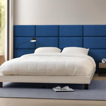 Wandkissenset Carpino 3-tlg. Samt 60x30 cm Navyblau [neu.haus]