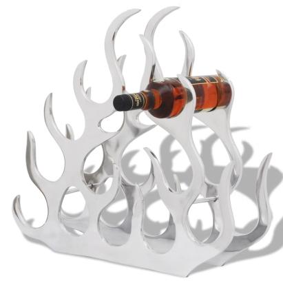 Suport sticle de vin pentru 11 sticle, argintiu, aluminiu  GartenMobel Dekor