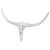 Decorațiune pentru perete tip cap de taur, aluminiu, 72 cm, argintiu GartenMobel Dekor