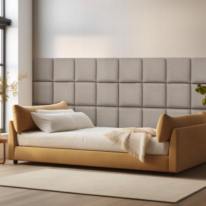 Wandkissenset Carpino 4-tlg. Samt 30x30 cm Hellgrau [neu.haus]