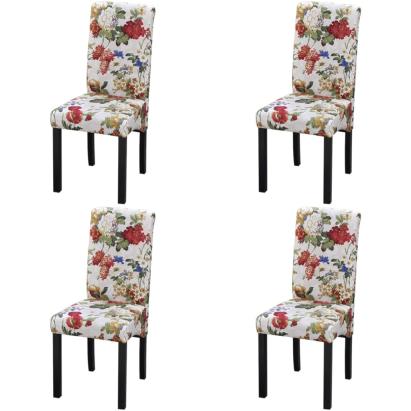 Scaune de bucătărie, 4 buc., multicolor, material textil GartenMobel Dekor