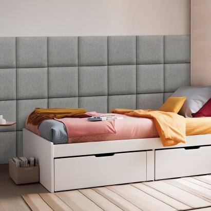 Wandkissenset Carpino 4-tlg. Textil 30x30 cm Hellgrau [neu.haus]