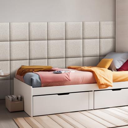 Set 4 perne de perete Carpino, textile, 30x30 cm, gri