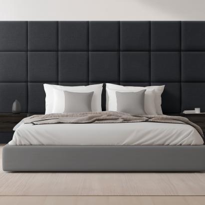 Wandkissenset Carpino 4-tlg. Textil 30x30 cm Schwarz [neu.haus]