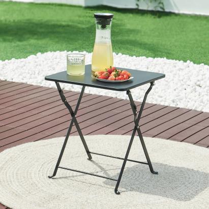 Masă pliabilă de grădină Vegårshei din oțel, 45x40x40 cm, neagră