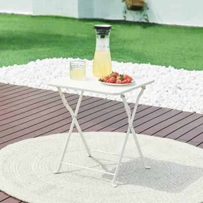 Masă pliantă de grădină Vegårshei din oțel, 45x40x40 cm, albă