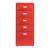 Dulap mobil de birou cu 5 sertare din oțel, roșu, 69x28x41 cm