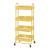 Cărucior de bucătărie cu 4 niveluri și roți, galben, Pyhäntä