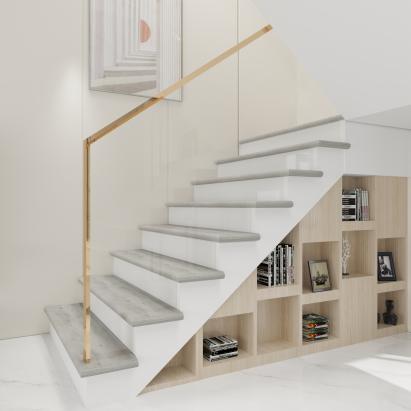 Set 6 placări pentru trepte din PVC, aspect stejar gri, Neu.Holz