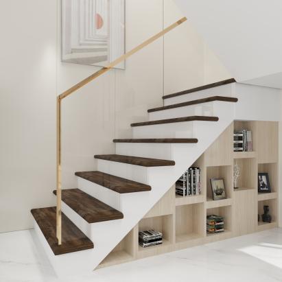 Set 2 placări pentru trepte din PVC Bunschoten, lemn închis