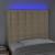 Tăblie de pat cu LED, crem, 80x5x118/128 cm, textil GartenMobel Dekor