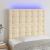 Tăblie de pat cu LED, crem, 80x5x118/128 cm, textil GartenMobel Dekor