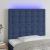Tăblie de pat cu LED, albastru, 80x5x118/128 cm, textil GartenMobel Dekor
