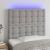 Tăblie de pat cu LED, gri deschis, 90x5x118/128 cm, textil GartenMobel Dekor