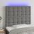 Tăblie de pat cu LED, gri închis, 90x5x118/128 cm, textil GartenMobel Dekor