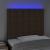 Tăblie de pat cu LED, maro închis, 90x5x118/128 cm, textil GartenMobel Dekor