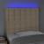 Tăblie de pat cu LED, crem, 90x5x118/128 cm, textil GartenMobel Dekor