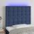 Tăblie de pat cu LED, albastru, 90x5x118/128 cm, textil  GartenMobel Dekor