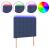 Tăblie de pat cu LED, albastru, 100x5x118/128 cm, textil GartenMobel Dekor