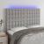 Tăblie de pat cu LED, gri deschis, 144x5x118/128 cm, textil GartenMobel Dekor