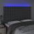 Tăblie de pat cu LED, gri închis, 144x5x118/128 cm, textil GartenMobel Dekor