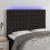 Tăblie de pat cu LED, negru, 144x5x118/128 cm, textil GartenMobel Dekor