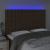 Tăblie de pat cu LED, maro închis, 144x5x118/128 cm, textil GartenMobel Dekor