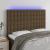 Tăblie de pat cu LED, maro închis, 144x5x118/128 cm, textil GartenMobel Dekor