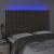 Tăblie de pat cu LED, gri taupe, 144x5x118/128 cm, textil GartenMobel Dekor