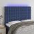 Tăblie de pat cu LED, albastru, 144x5x118/128 cm, textil GartenMobel Dekor