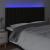 Tăblie de pat cu LED, negru, 160x5x118/128 cm, textil GartenMobel Dekor