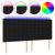 Tăblie de pat cu LED, negru, 160x5x118/128 cm, textil GartenMobel Dekor
