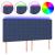 Tăblie de pat cu LED, albastru, 160x5x118/128 cm, textil GartenMobel Dekor