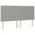 Tăblie de pat cu LED, gri deschis, 180x5x118/128 cm, textil GartenMobel Dekor