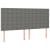 Tăblie de pat cu LED, gri închis, 180x5x118/128 cm, textil GartenMobel Dekor