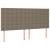 Tăblie de pat cu LED, gri taupe, 180x5x118/128 cm, textil GartenMobel Dekor
