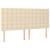 Tăblie de pat cu LED, crem, 180x5x118/128 cm, textil GartenMobel Dekor
