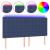 Tăblie de pat cu LED, albastru, 180x5x118/128 cm, textil GartenMobel Dekor